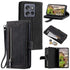 Compatible Case for Motorola Edge 50 Neo 5G / Moto S50 5G / Thinkphone 25 5G PU Leather Phone Case with Zipper Wallet 9 Card Slots Black