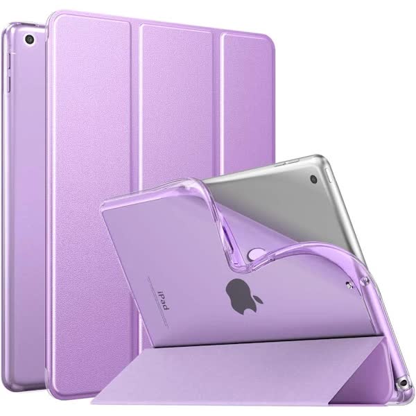 Purple iPad 10.2 case with frosted transparent back