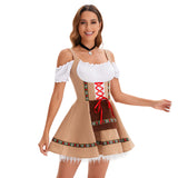 Oktoberfest Costume Carnival Party Beer Costume Girl Dress Set 31643 brown S\/M