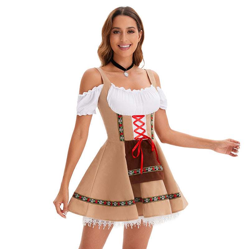 Oktoberfest Costume Carnival Party Beer Costume Girl Dress Set 31643 brown S\/M
