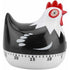 Manual Timer Chicken Design, Loud Kitchen Clock for Cooking Baking Dishwashing Durable ABS Material No Batteries Required (Black)