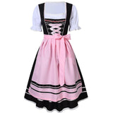German Oktoberfest Costume for Women - Traditional Bavarian Beer Carnival Fraulein Cosplay Maid Costume - Black - Perfect Black XL