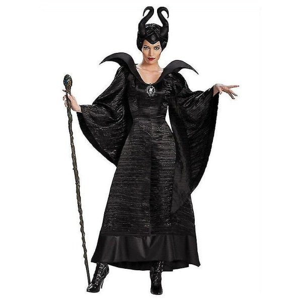Halloween Sleeping Beauty Witch Maleficent Dress For Adult Evil Witch Carnival Cosplay Costume Outfit Q XL LL