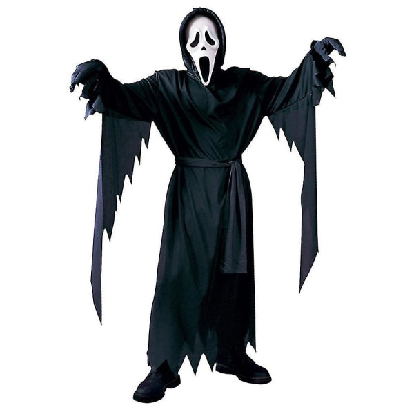 5-14 Years Children Halloween Scream Cosplay Costume Ghost Children's Fancy Dress With Mask 12-14 Years
