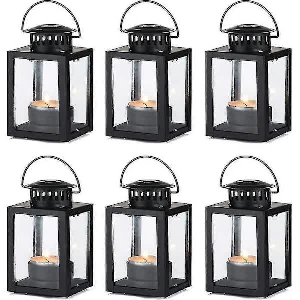 pcs - Black lanterns for candles, garden lanterns, hanging small lanterns in vintage style for tea lights, black candle lanterns for indoor use