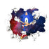 3D Sonic wall sticker children&
