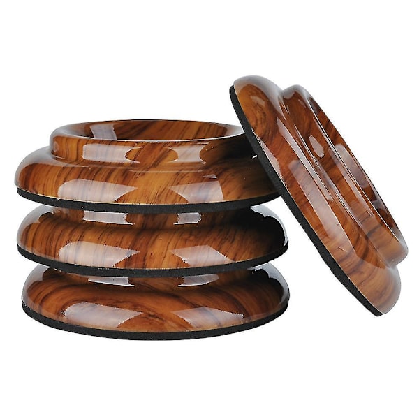 pcs Piano Wheel Cups for Upright Piano, Rosewood Color Piano Wheel Piano Leg Protectors with Anti-Slip