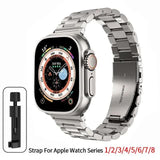 Stainless Steel Bracelet for Apple Watch Band 49mm 45mm 44mm 42mm Watch Metal Bracelet for Iwatch Series 9 8 7 6 5 Titanium Color