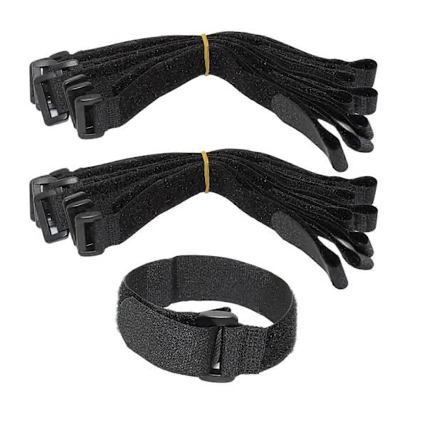 /NN/ 16-pack High Quality Nylon Cable Ties with Velcro, 30 cm x 2.5 cm, Black
