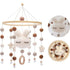Baby with Felt Ball Hanging Nursery Rabbit Wind Chime Crib Mobile (White)