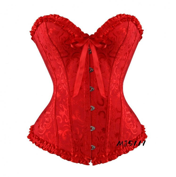 European and American palace chest binding wedding dress sexy waist binding belly binding vest waist binding corset red (YSJ) red XS
