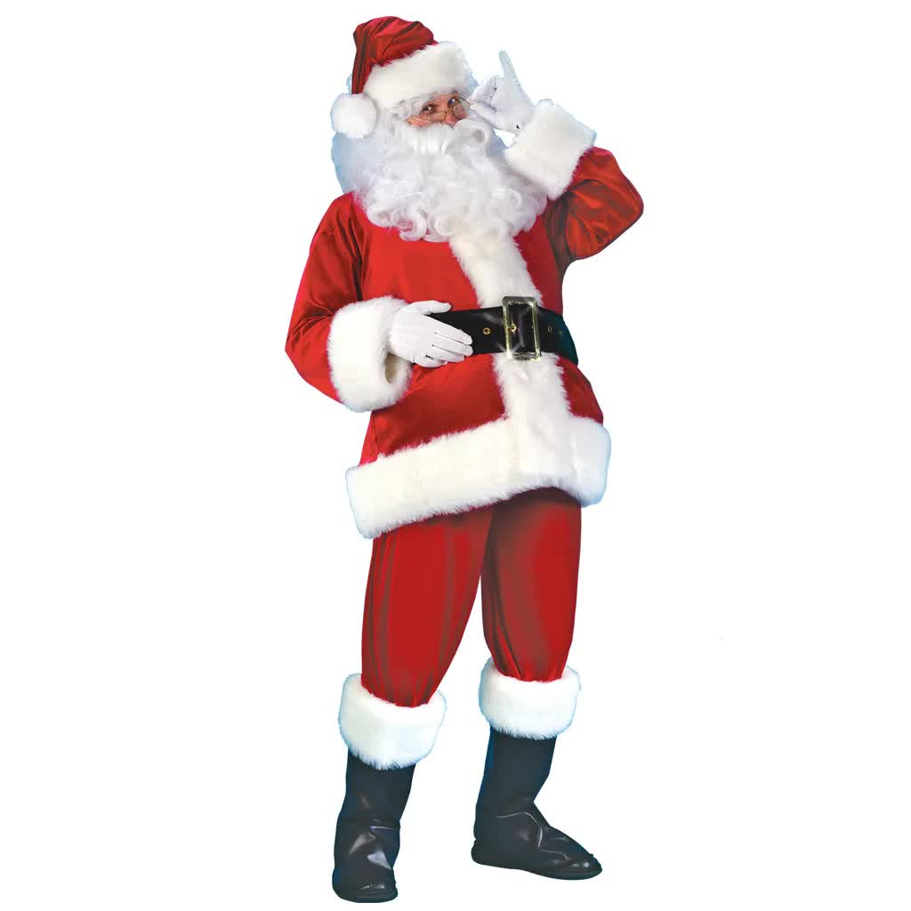 Santa Claus costume 7 parts complete Christmas costume for adults Cosplay Santa Claus costume plus elf plus santa xl pulse (180-195cm)
