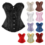 Women's Corset with Flowers, Braless, Strapless Lingerie Black Black[ca] Black 4XL