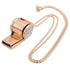 Whistle, metal and rhinestone crystal whistle, shiny with key ring for referees, coaches, teachers
