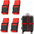 Suitcase 4-piece Luggage Strap Luggage Strap Set Cross Luggage Strap Adjustable Suitcase Strap Buckle Suitcase Strap RED