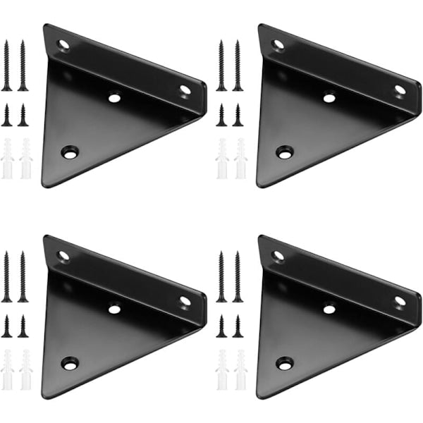 Floating shelf brackets, invisible triangular edges.
