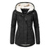 Waterproof Warm Winter Jacket with Hood, Thick Fleece Lined Cotton Jacket for Women - yujia Black XXXXL