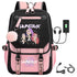 K-Pop Demon Hunters Anime School Backpack Cute Cartoon Bag for Students rosa_tfrf pink 10
