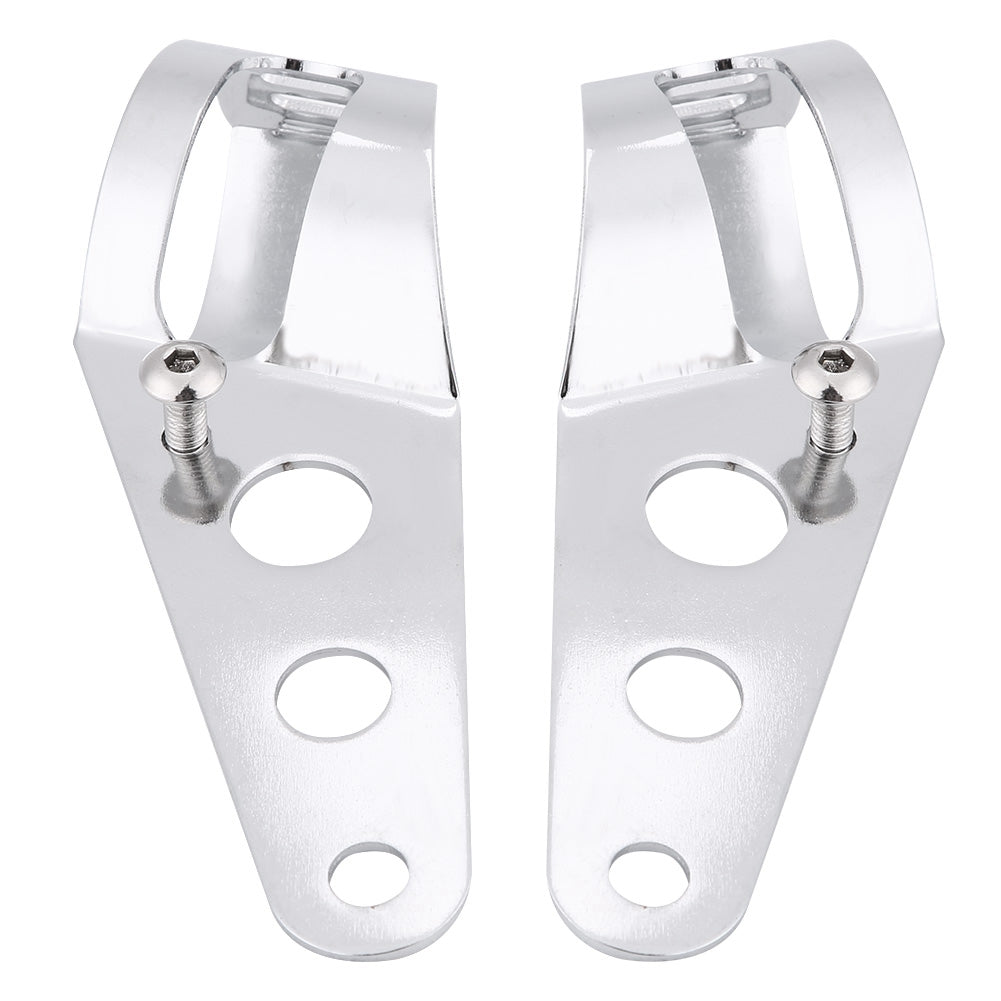35-43mm Motorcycle Headlight Mount Bracket Fork Tube Clamp Kit Chrome for Chopper Cafe Racer