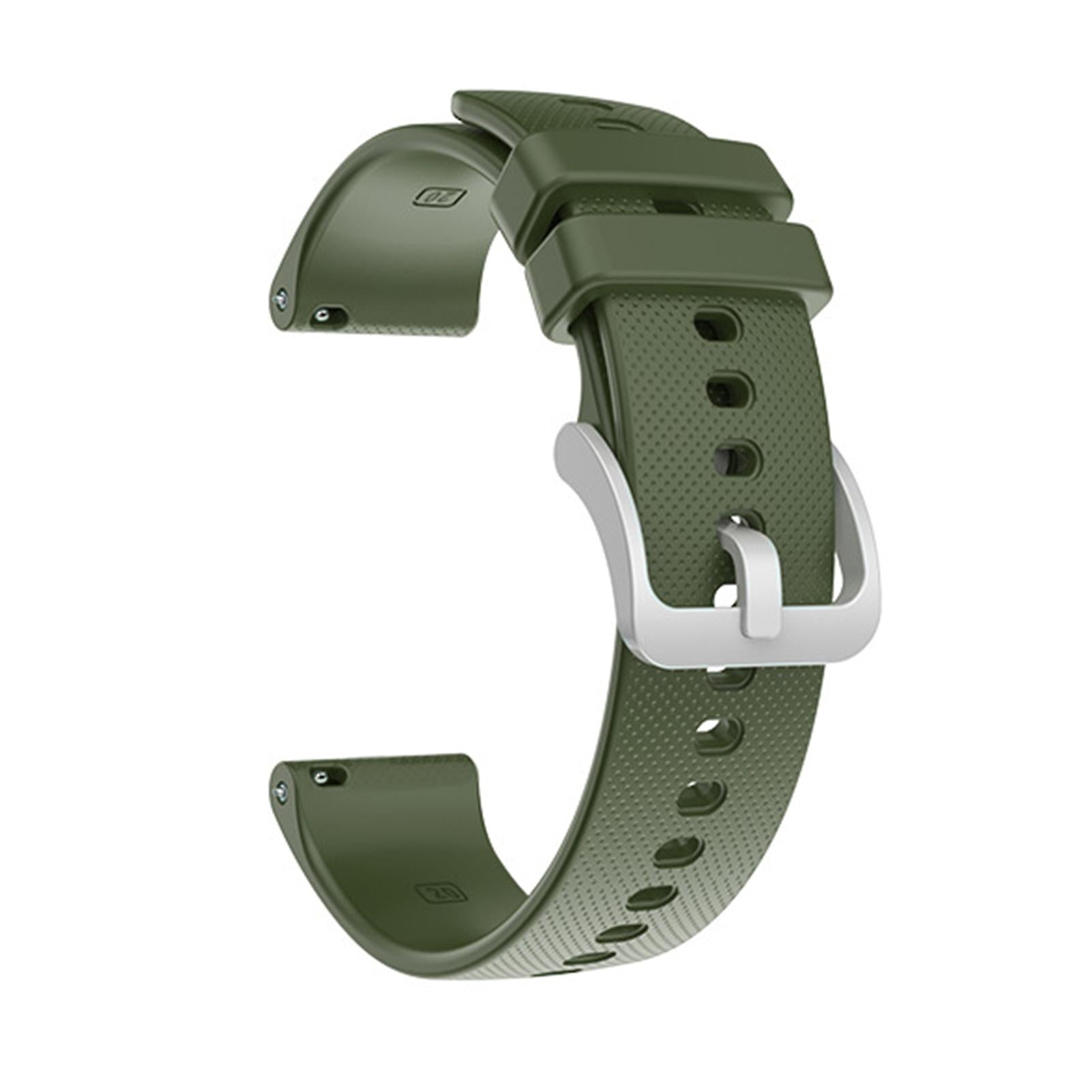 Watch Band 20mm/22mm Checkered Soft Silicone Strap Replacement for Compatible with Garmin Venu SQ/Venu/Vivoactive 3 4/Forerunner 245 Army Green Army Green 20 mm