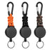 3-pack retractable key rings, retractable key ring with carabiner, retractable cord with 60 cm steel cable and key ring, 170g-200g tensile strength