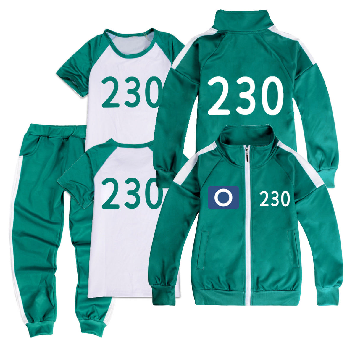 Squid Game, Training Clothes, Complete Set with Number 230 230 230 230 230 230 150