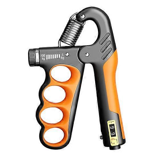 Grip Strength Trainer 5-100KG Mechanical Forearm Trainer Counter Men Women Adjustable Hand Grip Strength orange
