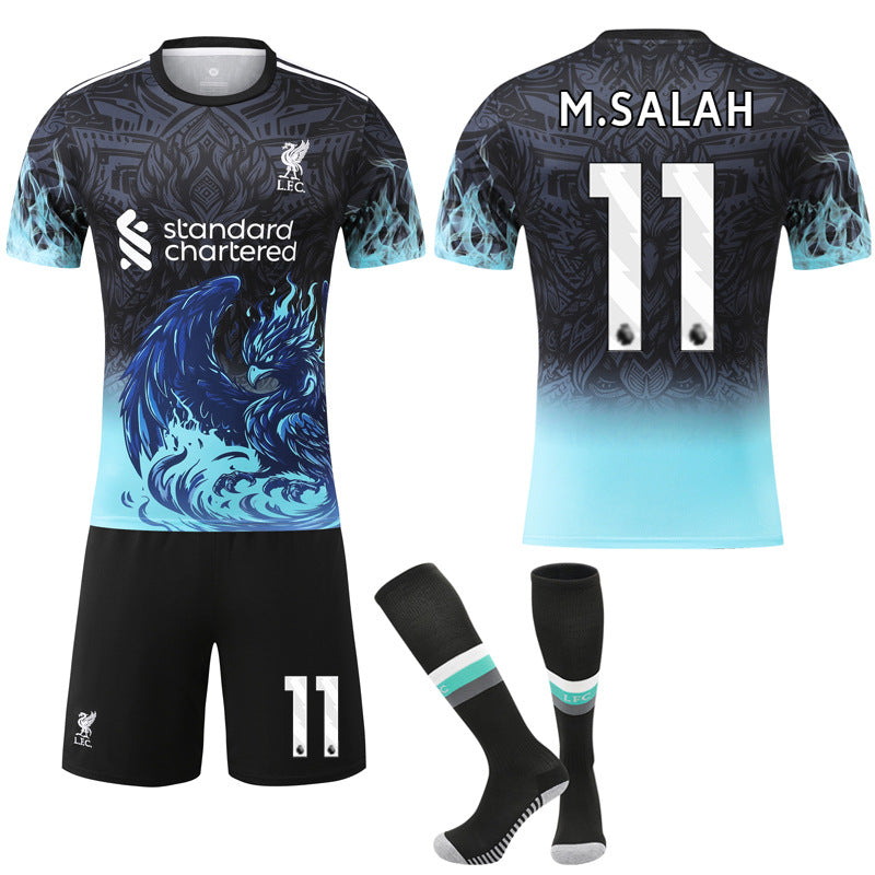 Liverpool 2025-26 Anniversary Shirt & Socks, M. Salah No.11, Blue No.11 M.SALAH 16