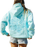 Palm Puff Oversized Hoodies for Women, Teenage Girls Preppy Sweatshirt Long Sleeve Y2K Graphic T-shirt with Pockets Light Blue Light Blue Light Blue S