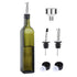 Glass Olive Oil - 500 ml Green Oil and Vinegar With Pour Spout and Funnel - Olive Oil Carafe