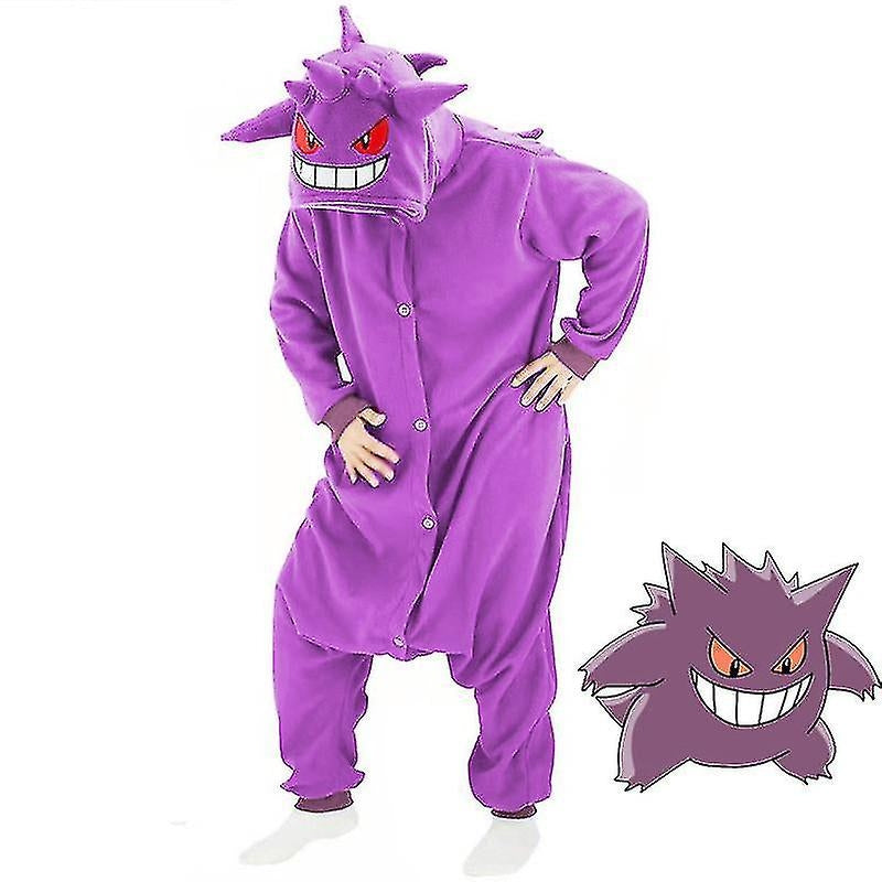 Gengar Costume Onesie Pajamas Halloween Christmas One Piece Kigurumi for Men Women - WELLNGS S