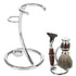 Razor and brush holder, razor stand, razor holder, shaving brush holder made of stainless steel, for storing razors and shaving brushes