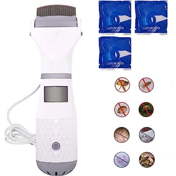 Electric Lice Comb, Vacuum Cleaner with Three Filters for Kids and Pets, Professional Lice Cleaning Tool