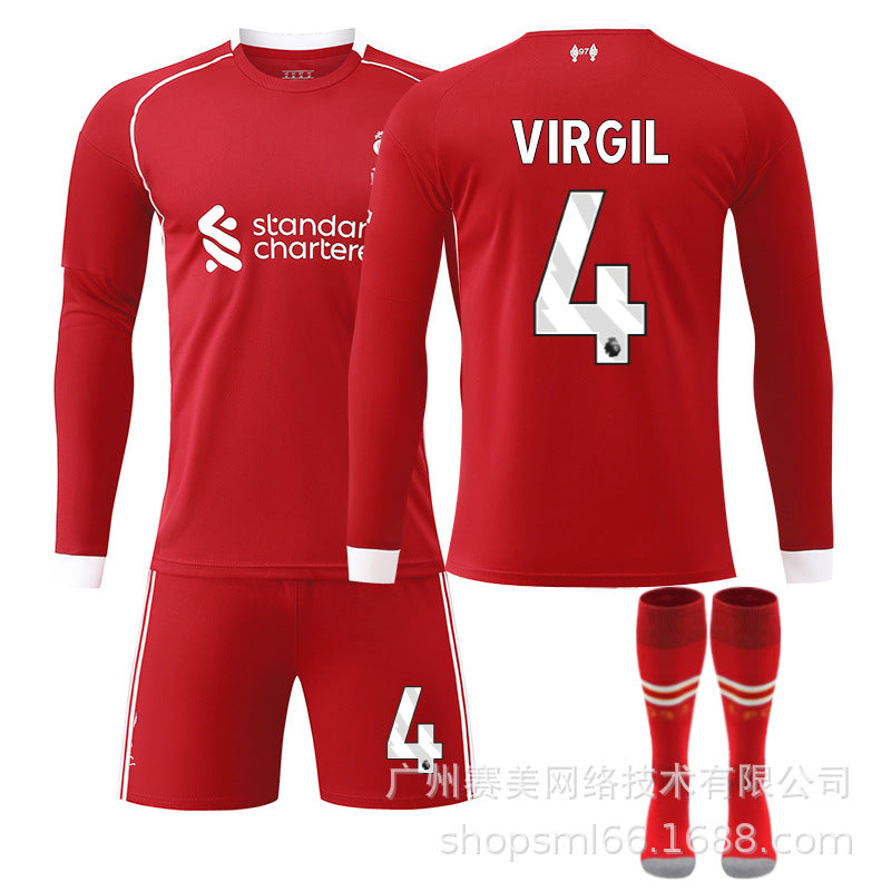 Liverpool home shirt 25-26 long sleeve (with socks) NO.4 VIRGIL 28#