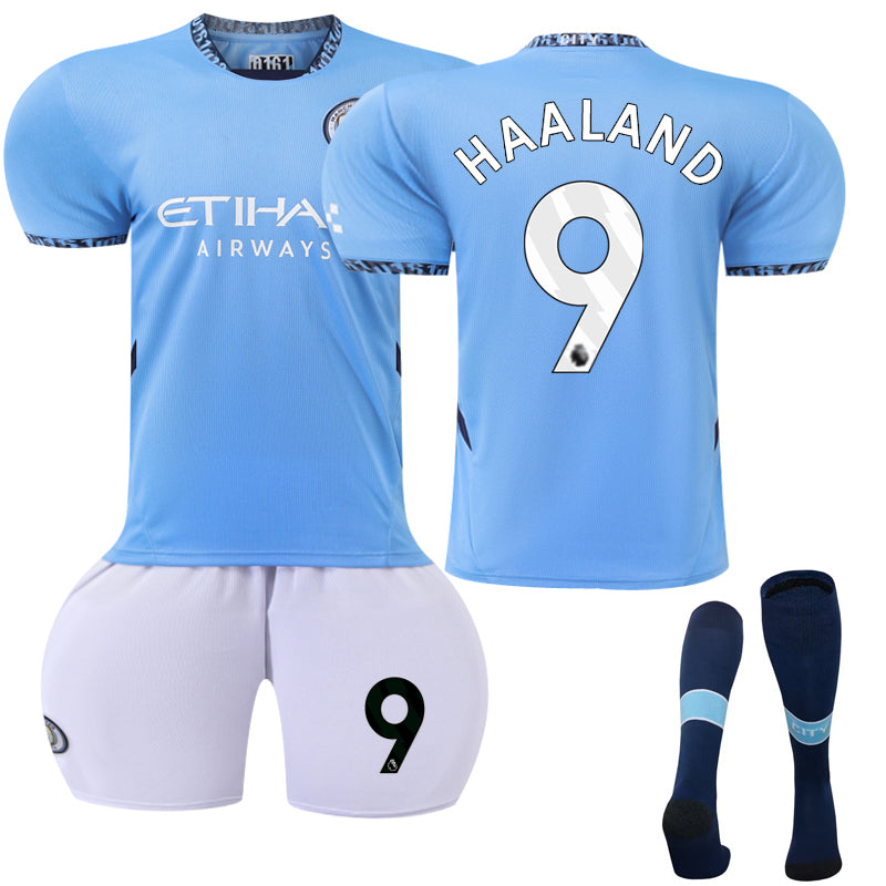 Manchester City Home Football Shirt Kids 2024-2025 No. 9 Haaland 2024-2025 20