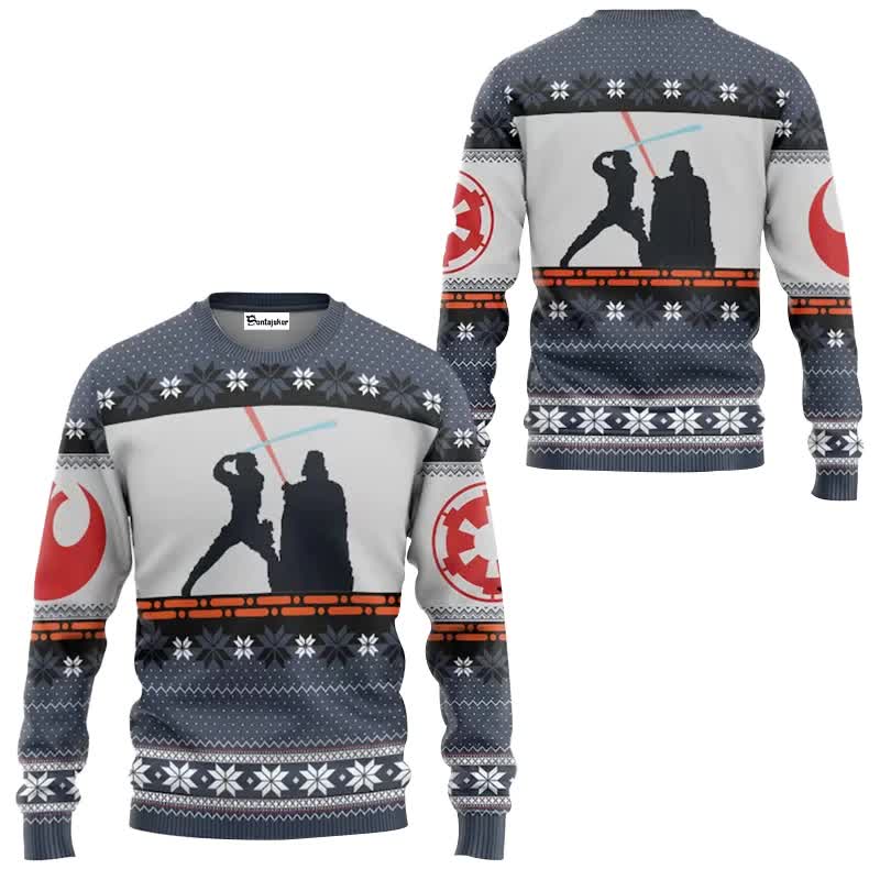 Santa Claus Darth Vader Ugly Christmas Sweater Star Wars The Mandalorian Men's Sweater Autumn Winter Women's Sweatshirt style 2 style 2 style 2 M