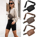 Women PU Leather Belt Bag Crossbody Waist Bag Travel Bag Brown