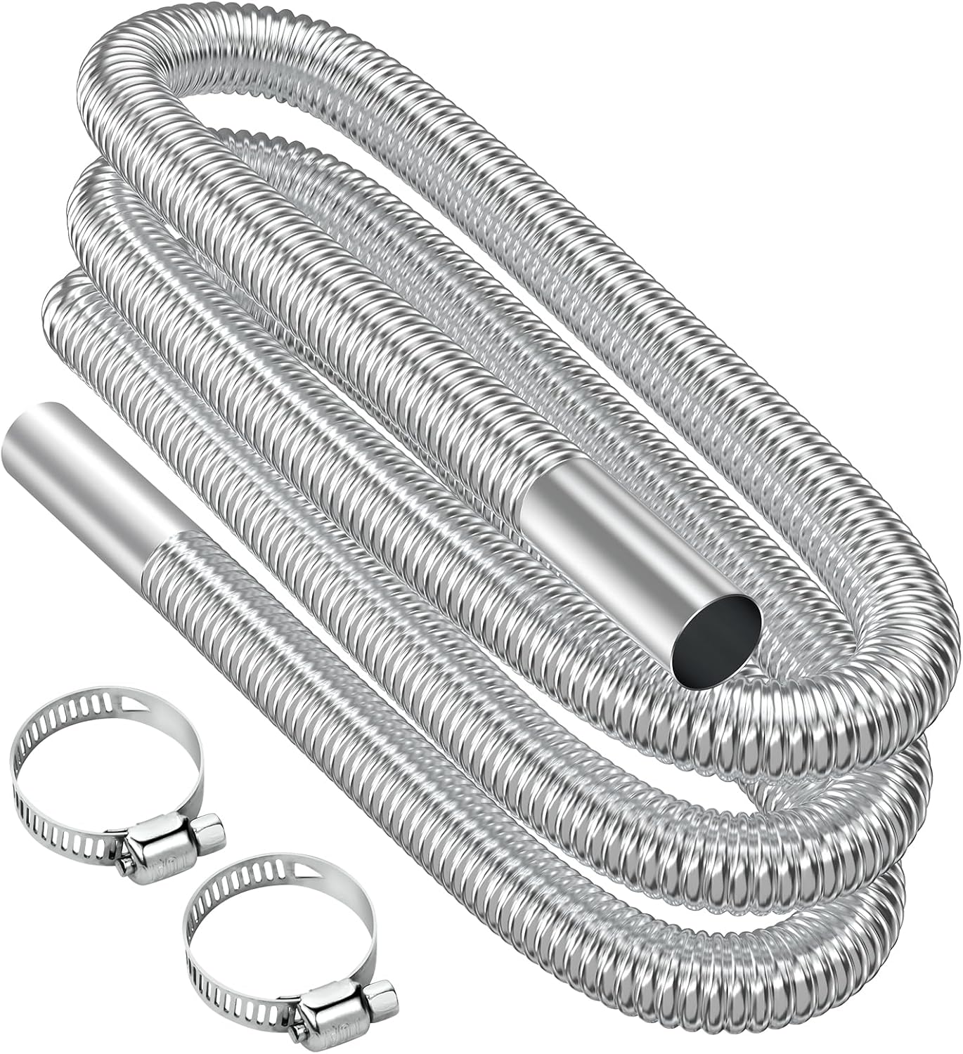 Air heater hose, 300 cm Ø 2.5 cm stainless steel exhaust pipe, parking heater pipe with 2 hose clamps, for parking heater 300CM