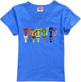 Sprunki T-shirt for boys kids Sprunki sweatshirt for fans gift figure printed toddler t-shirts Sprunki Merch Student tops Blue—max Blue 130cm