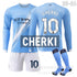Manchester City Home Shirt Long Sleeve Set 25-26 (with socks) NO.10 CHERKI M