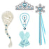 Elsa Princess Dress Clothes Cosplay Dress Up Gloves Wand Crown Jewelry Set Elsa Wig Necklace Braid