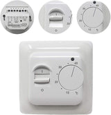 Manual Electric Underfloor Heating Thermostat with AC 220v 16a Probe, Mechanical Underfloor Heating Thermostat Control [Energy Class A+++] (x)