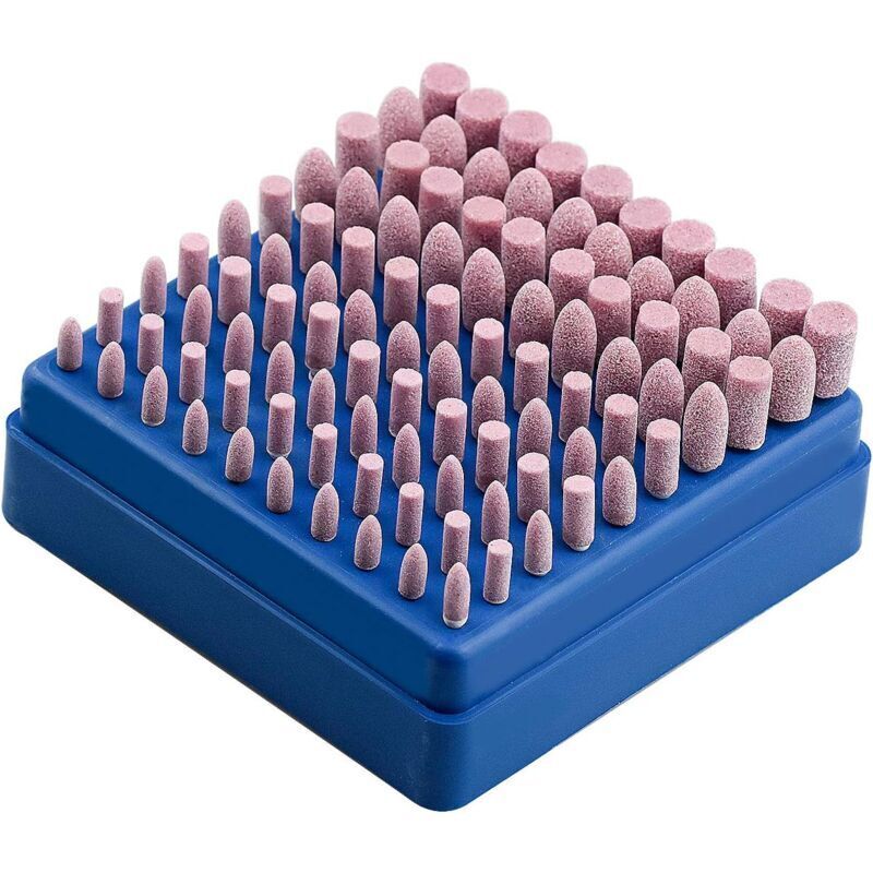 100pcs Abrasive Polishing Mounted Stone Rotary Tool Grinding Wheel for Dremel Rotary Tool 3mm Shank..DEBUNS