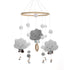 Baby Mobile Music Box, Safe Baby Crib Mobile Hanging Pendant Music Box Bedside Clock Grey_yux Gray