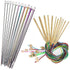 23-piece Tunisian crochet hook set with pearl, carbonized bamboo crochet hook [CO]