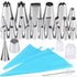 27pcs Liquor Tips, Bag & Connector Cake Decorating Tool Set, Turquoise