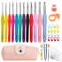 45-Piece Crochet Kit with Hooks, Markers, Tape Measure, MultiColor