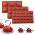 24-Piece Silicone Mold for Ice Chocolate Jelly, Brown Hemisphere Ball Mold 6/8/15/24