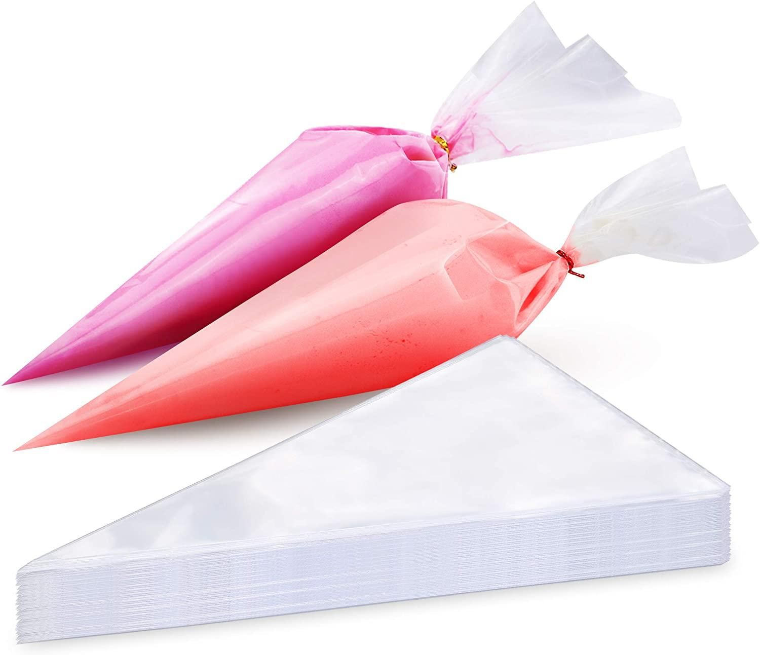 100pcs Large Disposable Piping Bags for Cake Decorating, Transparent