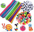 Pipe Cleaners Craft Kit with Moving Eyes and Balls, MultiColor